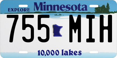 MN license plate 755MIH