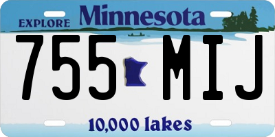 MN license plate 755MIJ
