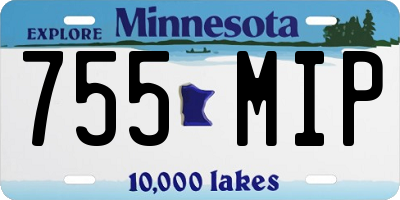 MN license plate 755MIP