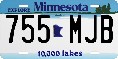 MN license plate 755MJB