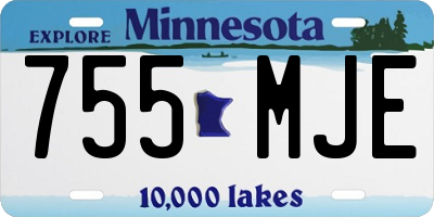 MN license plate 755MJE