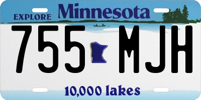 MN license plate 755MJH