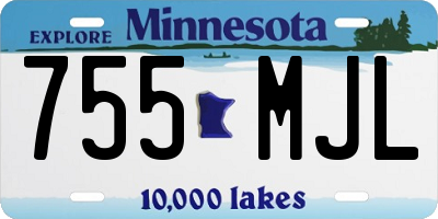 MN license plate 755MJL