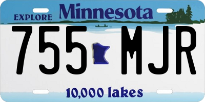 MN license plate 755MJR