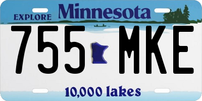 MN license plate 755MKE
