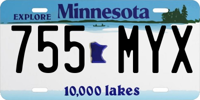MN license plate 755MYX