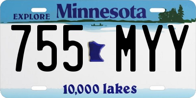 MN license plate 755MYY
