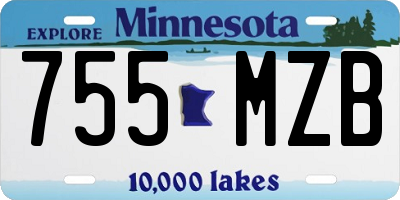 MN license plate 755MZB