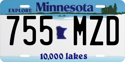 MN license plate 755MZD