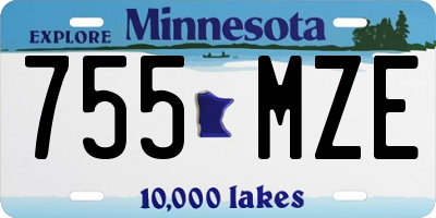 MN license plate 755MZE