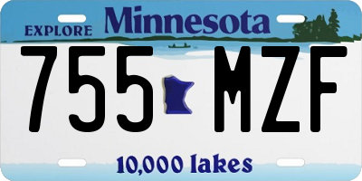 MN license plate 755MZF