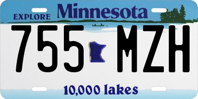 MN license plate 755MZH