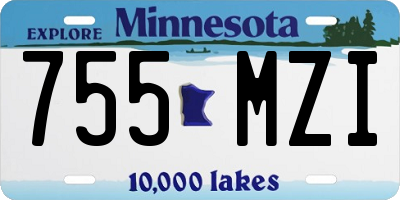 MN license plate 755MZI