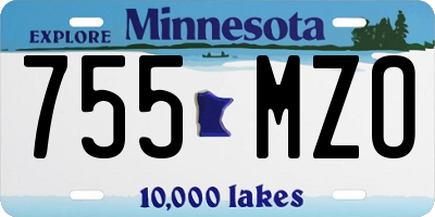 MN license plate 755MZO