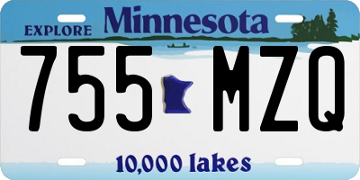 MN license plate 755MZQ