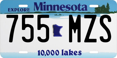 MN license plate 755MZS