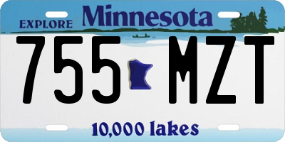 MN license plate 755MZT