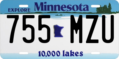 MN license plate 755MZU