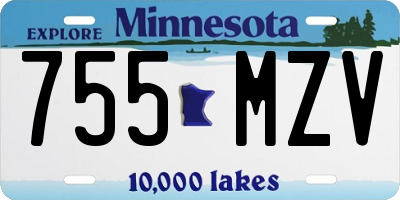 MN license plate 755MZV