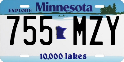 MN license plate 755MZY