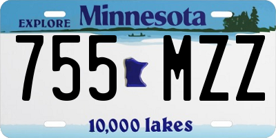 MN license plate 755MZZ