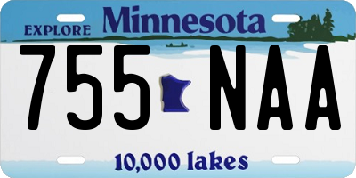 MN license plate 755NAA