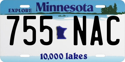 MN license plate 755NAC