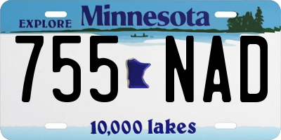 MN license plate 755NAD