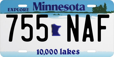 MN license plate 755NAF