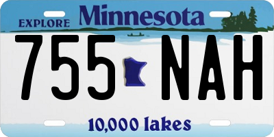 MN license plate 755NAH