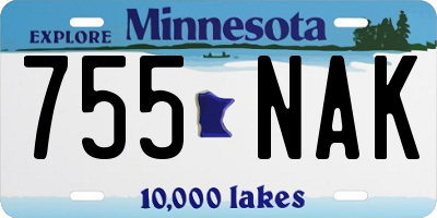 MN license plate 755NAK