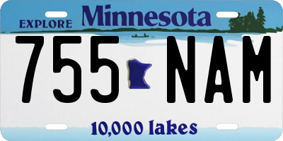 MN license plate 755NAM