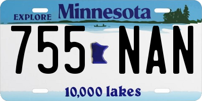 MN license plate 755NAN