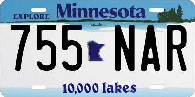 MN license plate 755NAR