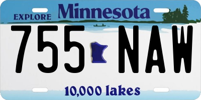 MN license plate 755NAW