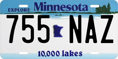 MN license plate 755NAZ