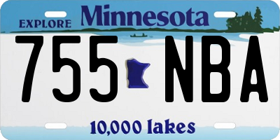 MN license plate 755NBA