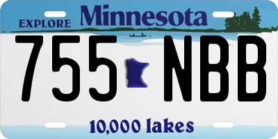 MN license plate 755NBB