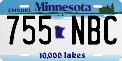 MN license plate 755NBC