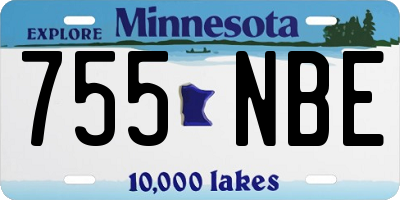 MN license plate 755NBE