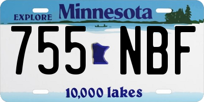 MN license plate 755NBF