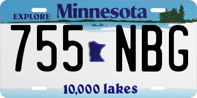 MN license plate 755NBG