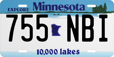 MN license plate 755NBI