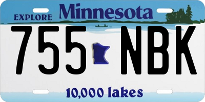 MN license plate 755NBK