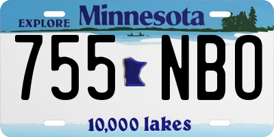 MN license plate 755NBO