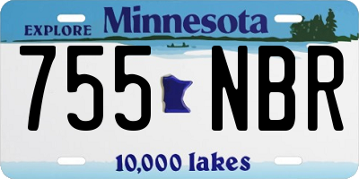 MN license plate 755NBR