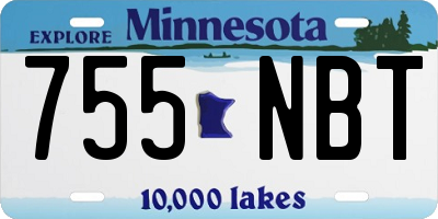 MN license plate 755NBT
