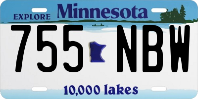 MN license plate 755NBW