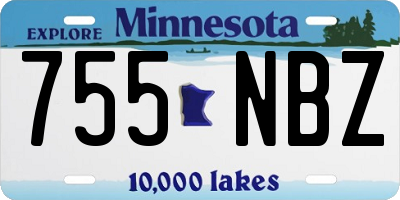 MN license plate 755NBZ