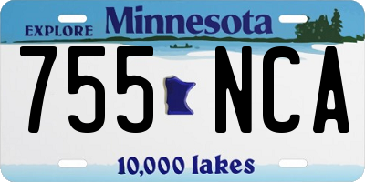MN license plate 755NCA